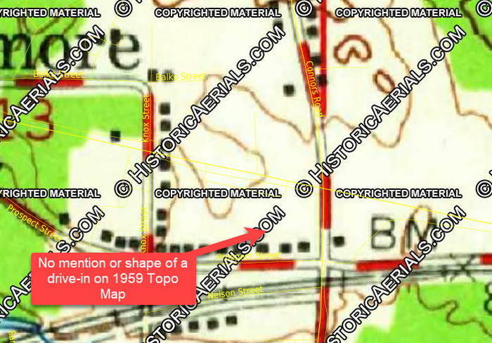 Superior Drive-In Theatre - 1959 Topo Map - No Mention Of Di